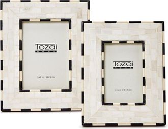 Two's Company Brick Pattern Set Of 2 Photo Frames
