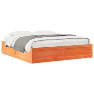 Berkfield Home Bed Frame without Mattress Wax Brown 200x200 cm Solid Wood Pine