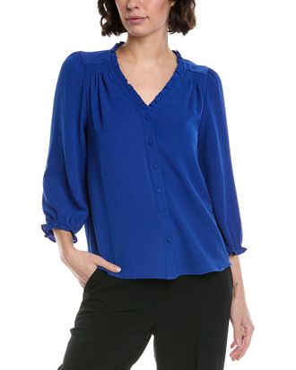 CeCe by Cynthia Steffe Cece 3/4 Sleeve V-Neck Blouse