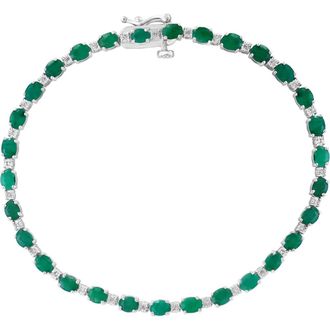 Effy Sterling Silver Ruby Diamond Bracelet - 0.06 ctw. in Green at Nordstrom Rack