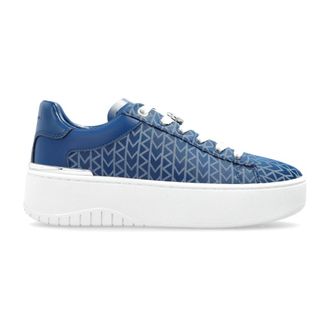 Michael Kors Schoenen, Dames, Blauw, 38 1/2 EU, Leer, Dottie Platform Sneakers
