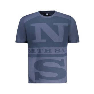 North Sails T-Shirts, male, Blue, Size: S Blue Cotton Crew Neck T-Shirt