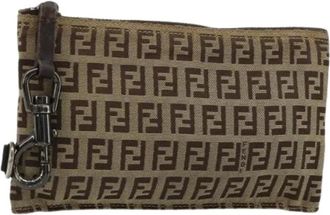 Fendi Pre-owned Clutches, female, Brown, Size: ONE SIZE Pre-owned Canvas Pouch
