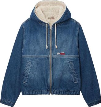 St&uuml;ssy Denim Sherpa Work Jacket Blue 115725
