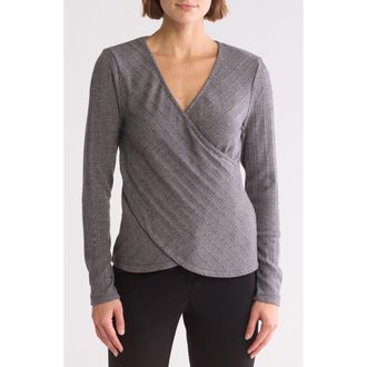 Patrizia Luca Crossover Knit Top in Grey at Nordstrom Rack, Size X-Small