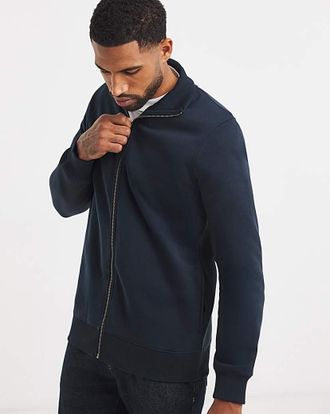 Jacamo Full Zip Funnel Neck Sweatshirt Long