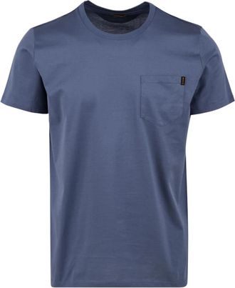 Moorer Bruzio-Jcl T-Shirt - Heren - T-shirts - Blauw - 2XL - Katoen - Tops