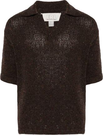 ERL speckle-knit polo sweater - unisex - Wool/Viscose/Polyamide - L - Brown