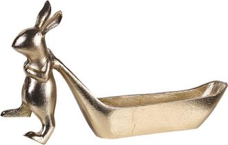 Beliani Beliani - Figura De Metal Dorado 21 Cm Bandeja Forma De Conejo Joyas Llaves Pascua Progo
