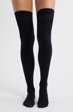 Hue Qpaque Over the Knee Socks in Black at Nordstrom