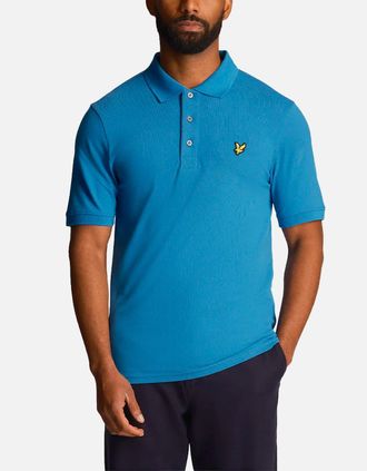 Lyle & Scott Mens Lyle & Scott Plain Polo Shirt Spring Blue - Size: 38