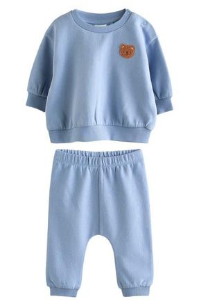Next Bear Sweatshirt & Sweatpants Set in Blue at Nordstrom, Size 12-18M
