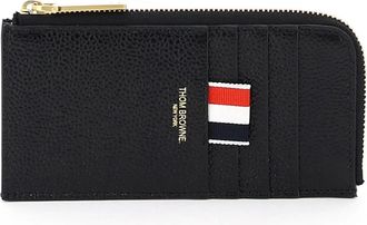 Thom Browne Grain Leather Cardholder met Creditcardvakken - Heren - Portefeuilles - Zwart - ONE Size - Accessoires