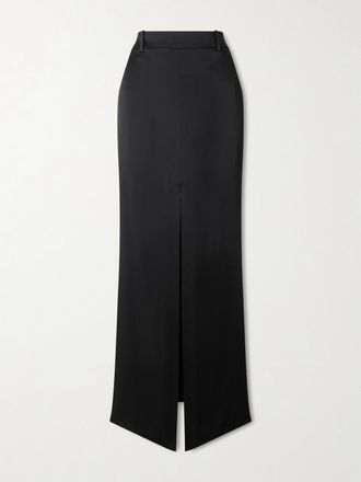 Tom Ford Gonna Maxi In Cr&ecirc;pe Satin - Nero