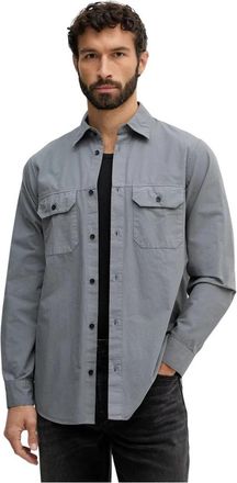 A|X Armani Exchange Cotton Ripstop Shirt - Heren - Casual Overhemden - Grijs - 2XL - Katoen - Overhemden