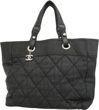 Chanel Black Canvas Tote Bag (Pre-Owned)