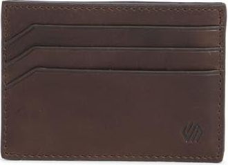 Johnston & Murphy Waxy Leather Card Case in Brown at Nordstrom Rack