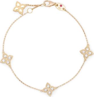 Roberto Coin Bracciale Princess Flower in oro giallo 18 carati e diamanti