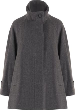 Tagliatore Jole Wol Kaap - Dames - Ponchos - Grijs - M - Wol - Jassen