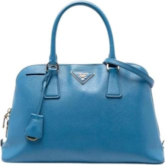 Prada Pre-owned Handbags, female, Blue, Size: ONE SIZE Pre-owned Leather Handbag