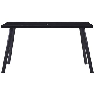 Berkfield Home Dining Table Black 140x70x75 cm Tempered Glass | Size: 140 x 70 x 75 cm