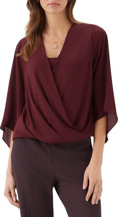 Karen Kane Draped Front Crossover Top in Wine at Nordstrom, Size X-Small