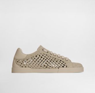 Dolce & Gabbana Portofino Sneakers In Woven Leather - Man Sneakers Beige 44.5