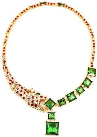 Eye Candy Los Angeles Leopard Crystal Necklace in Multi Color at Nordstrom Rack