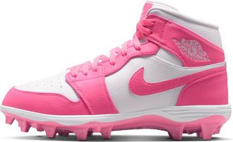 Nike Jordan Mens Jordan 1 Mid TD Football Cleat in Pink | FJ6805-600