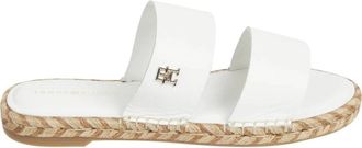 Tommy Hilfiger Platte sandalen - Dames - Sandalen - Wit - 38 EU - Leer - Schoenen
