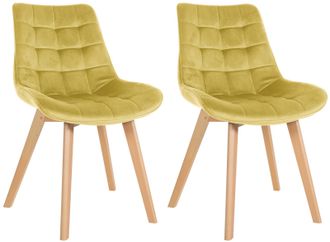 Clp Clp - Set De 2 Sillas De Comedor Brook En Terciopelo Amarillo