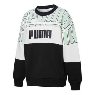 Puma (WMNS) PUMA Colourblock Aop Sweatshirt Black Green White 598241-32