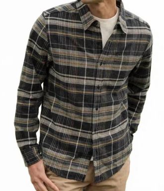Bridge & Burn Cole Slim Shirt In Soft Black Plaid