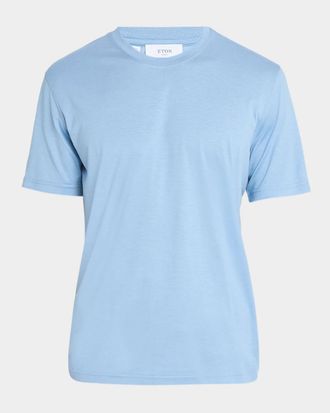 Eton Men & apos;s Cotton and Silk Crewneck T-Shirt