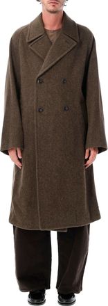 Christophe Lemaire Oversized Wide Lapel Double-Breasted Coat