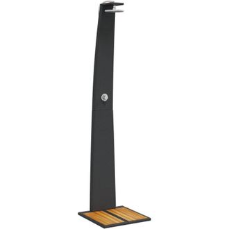 vidaXL Ducha De Exterior Rat&aacute;n Pe Y Madera Acacia Negro 55x60x224 Cm Vidaxl