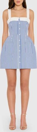 Amanda Uprichard Mindy Sleeveless Minidress in Blue Ivory at Nordstrom, Size X-Small