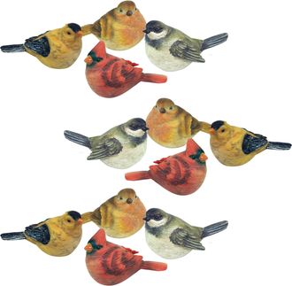 Melrose International Realistic Painted Tabletop Bird Figurine (Set of 12) - Multicolor
