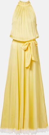 Poupette St Barth Nina halterneck satin maxi dress