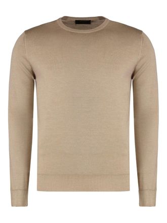 Moorer Ovieto-Xw trui met ronde hals - Beige