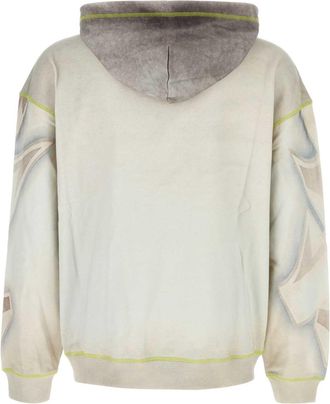 Diesel Mens Printed Cotton Sweatshirt Beige Sweater