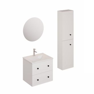 Puma Naturel - Conjunto De Ba&ntilde;o Con Lavabo Que Incluye Mezclador De Lavabo, Ca&ntilde;o Y Sif&oacute;n Forli Blanco (ksetforli9)