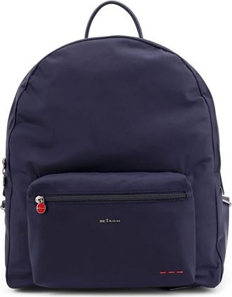 Kiton Nylon Backpack With Metal Lettering Logo