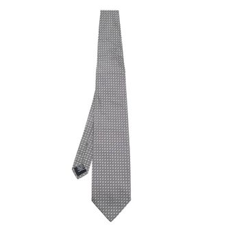 HUGO BOSS Boss By Hugo Boss Grey Square Patterned Silk Jacquard Tie