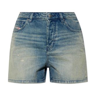Diesel Shorts De-Jiro - Dames - Denim shorts - Blauw - W27 - Katoen - Korte Broeken