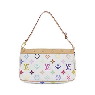 Louis Vuitton White Coated Canvas Pochette Pouch (Pre-Owned)