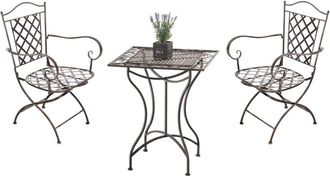 Clp Set de mesa y 2 sillas de jard&iacute;n en Metal Bronce