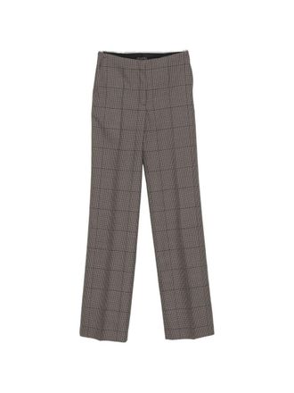 MUGLER Tailored Houndstooth Straight-Leg Pants - Grey