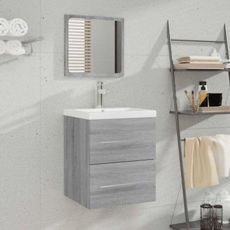 vidaXL Armario De Ba&ntilde;o Con Espejo Gris Sonoma 41x38,5x48 Cm Vidaxl