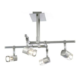 Netlighting Ticino Semi Flush 4 Light G9 Satin Chrome in Grey
